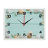 Часы картина 25х20 см Морские ракушки мятный фон