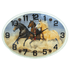 Часы картина Овал Табун 35х25 см