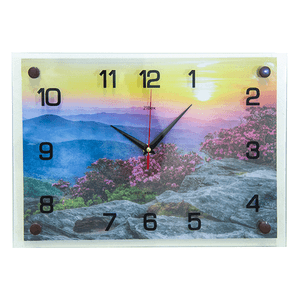 Часы картина 35х25 см Рассвет в горах