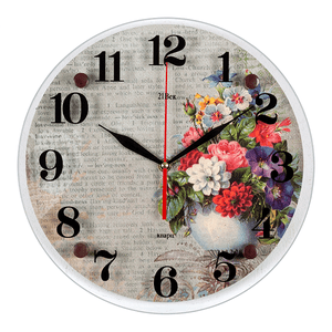 Часы картина Винтажный букет 30 см
