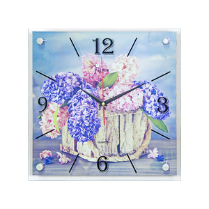 Часы картина Квадро 35х35 см Сирень