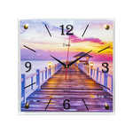 Часы картина Квадро 35х35 см На пирсе