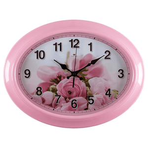 Часы настенный Пионы 38х29 см розовые
