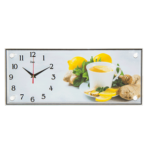 Часы картина 49х19 см Чай с лимоном