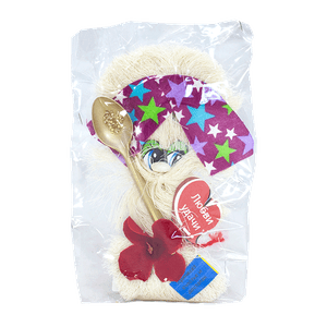 Подвеска Домовенок Коса с ложкой и цветком 23 см цвет в ассортименте