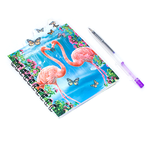 Блокнот с ручкой 35 листов Фламинго Любовь 9х12 см цветная обложка