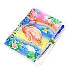 Блокнот с ручкой 35 листов Фламинго и радуга 10х14 см объемная аппликация