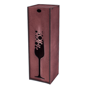 Короб подарочный для вина Бокал 11х35 см цвет махагон