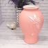 Ваза Шарм 15х25 см перламутровые цветы фактурная розовая матовая