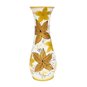 Ваза напольная Осень 60 см Золотые цветы на белом фоне