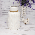 Ваза Афина 20 см фактурная Водная рябь белая