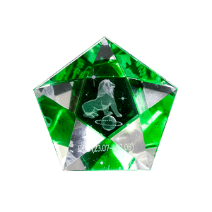 Пентаграмма Знак Зодиака Лев 6 см зелёная