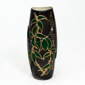 Ваза Бамбук 30 см форма цилиндр черно-зеленая