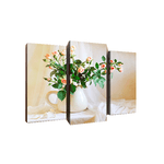 Модульная картина Триптих Чайные розы в вазе 84х60 см