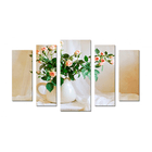 Модульная картина Полиптих Чайные розы в вазе 120х70 см
