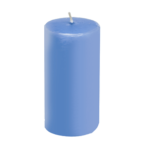 Свеча столбик 8 см голубая