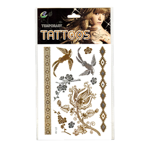 Флэш-татуировка Цветы Птицы Орнамент