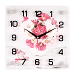 Часы картина Квадро Букет 25х25 см