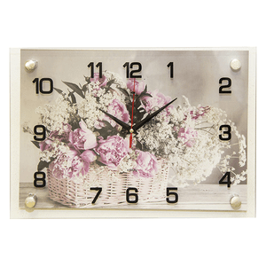 Часы картина 35х25 см Букет в подарок