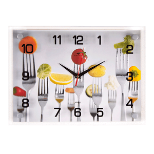 Часы картина Овощи и вилки 35х25 см