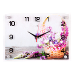 Часы картина Цветы в корзине 35х25 см