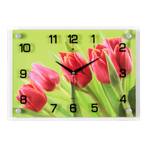 Часы картина Тюльпаны 35х25 см