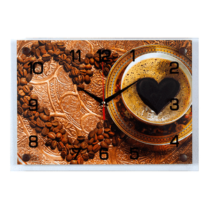 Часы картина Кофейные сердца 35х25 см