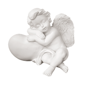 Ангел с сердцем 11х9 см Сладкие сны белый