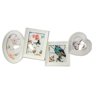 Фоторамка Коллаж на 4 фото 49х21 см белая