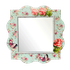 Зеркало 59х59 см Винтаж Розы Бабочки на бирюзовом фоне