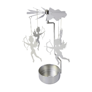 Подсвечник вращающийся 14 см Амуры серебро