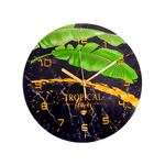 Часы настенные 30 см Тропические зеленые листья