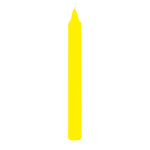 Свеча столовая прямая 18 см желтая
