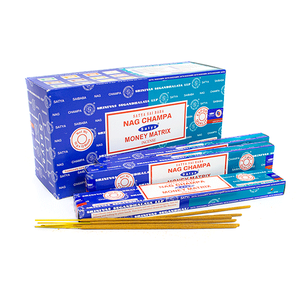 Благовоние Satya 16 гр Комбо Наг Чампа и Денежная матрица Nag Champa and Money Matrix упаковка 12 шт
