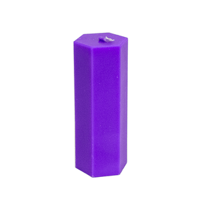 Свеча Шестигранник 13 см фиолетовая