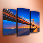 Модульная картина Триптих Вид на мост Бэй Бридж Сан - Франциско 84х60 см