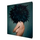 Постер на стену 45х58 см Девушка Светская львица черные перья
