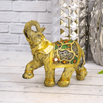 Фигурка Слон Этника Хобот вверх 15х15 см золото