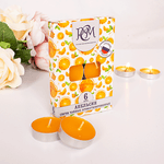 Свечи в гильзе ароматизированные Апельсин Набор 6 шт оранжевые