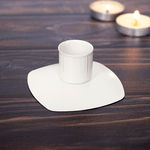 Подсвечник квадро 7х4 см для столовых свечей белый