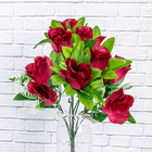 Веточка декоративная Розы 9 бутонов 40 см бордовые цветы