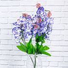 Веточка декоративная Сирень 40 см белые с синим цветы