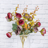 Веточка декоративная Камелия перламутровая 34 см бордово - сиреневые цветы