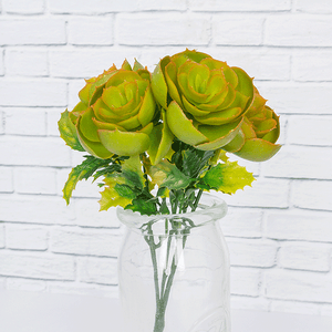Ветка декоративная Каменная роза 28 см светло - зеленая