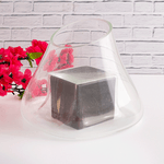 Ваза на кубе Адриа 18х18 см прозрачная темный куб