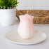 Свеча Бутон розы 6х8 см нежно - розовый белый градиент