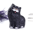 Копилка Кот Перс 12х19 см черный матовый