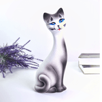 Кот Кит 25 см белый с серым матовый