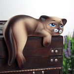 Кот на полку Сема 18х15 см сиамский матовый