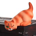 Кот на полку Шалун 20 см рыжий матовый